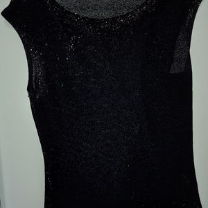 L Eyeshadow Sparkly Black Blouse